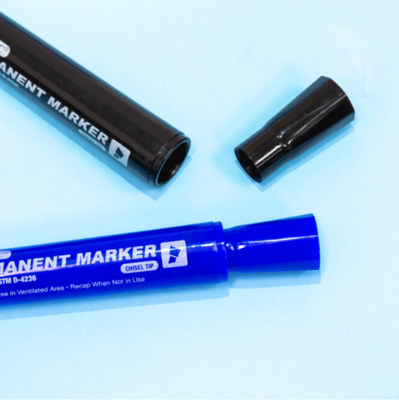 Black Chisel Tip Desk Style Permanent Markers (3/Pack)